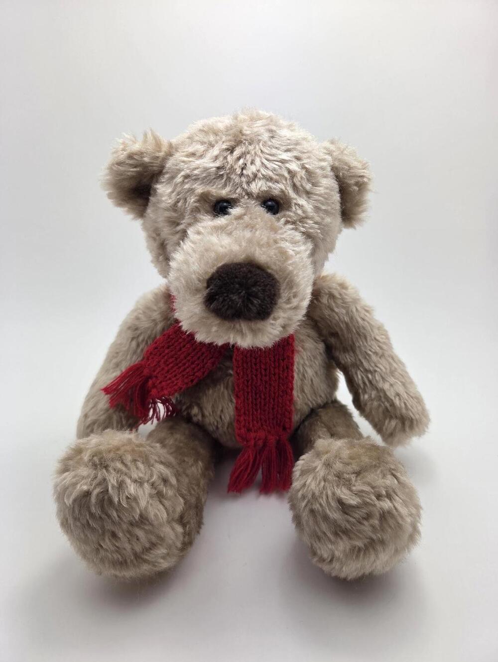 Gund "Shakespeare" the Teddy Bear Red Scarf! Vintage Bear Plush (11 inch)
